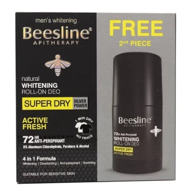 Beesline Men's Roll On Action Fresh Super Dry 50ml 1+1 Free