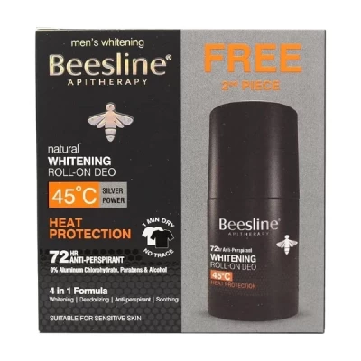 Beesline Men's Whitening Roll On Heat Protection 50ml 1+1 Free