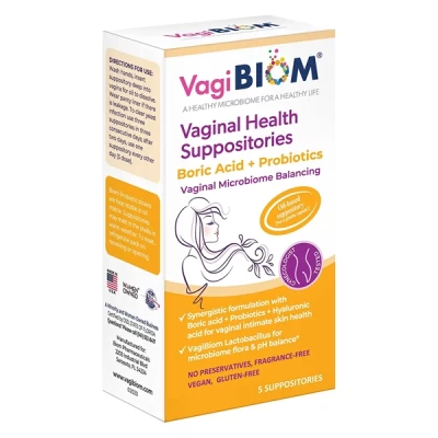 Vagibiom Vaginal Boric Acid+probiotics Supp 5 Pcs