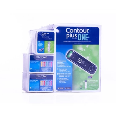 contour plus machine + 100 strips + 100 lancets