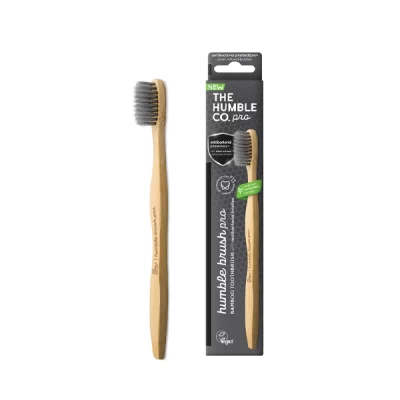 humble pro bamboo toothbrush antibacterial silver adult