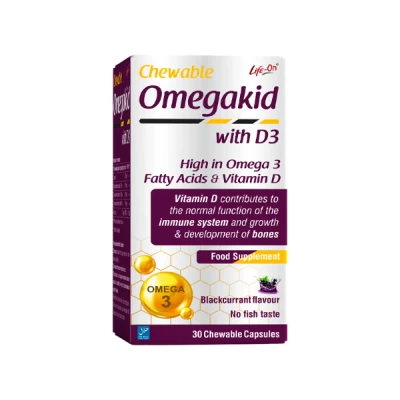 life on chewable omegakid blackcurrant 30 tab