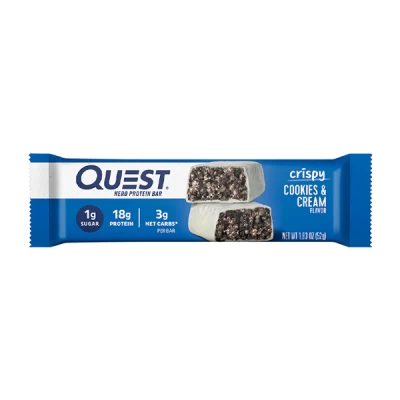 quest hero protein bar crispy cookies & cream 52 g