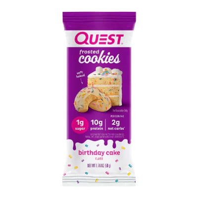 quest protein frosted cookie birthday cake 1.76 oz