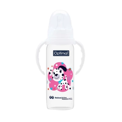 optimal plastic feeding bottle with handle 240ml 